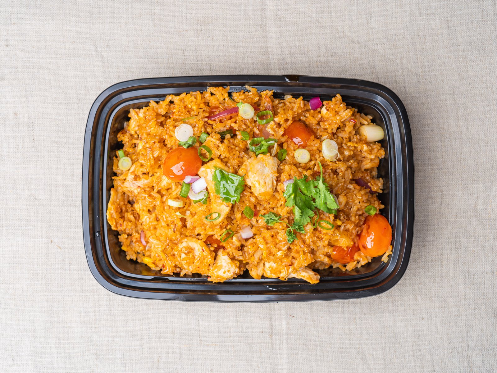 Tom yum fried rice with chicken