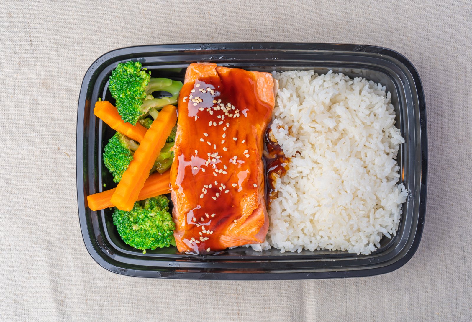 Salmon teriyaki with rice